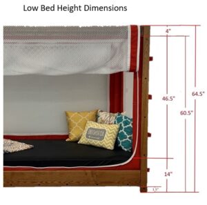 A photo showing standard bed height dimensions